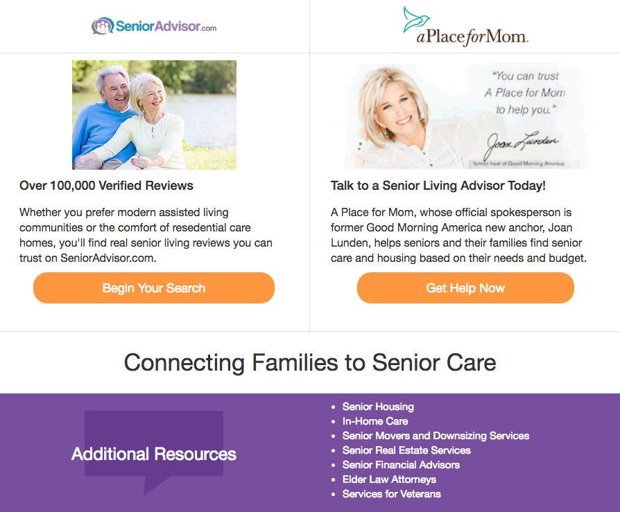 Senior housing widget preview